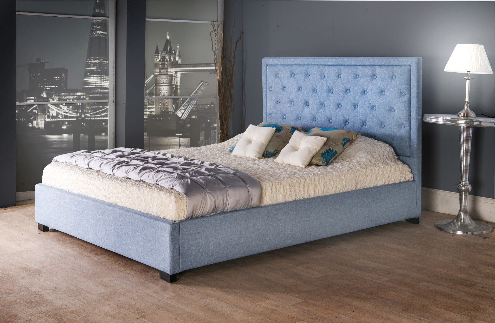 Blue Fabric King Waterbed Better Waterbeds